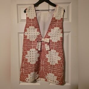 Lavender Brown Red and White Backless Dress
